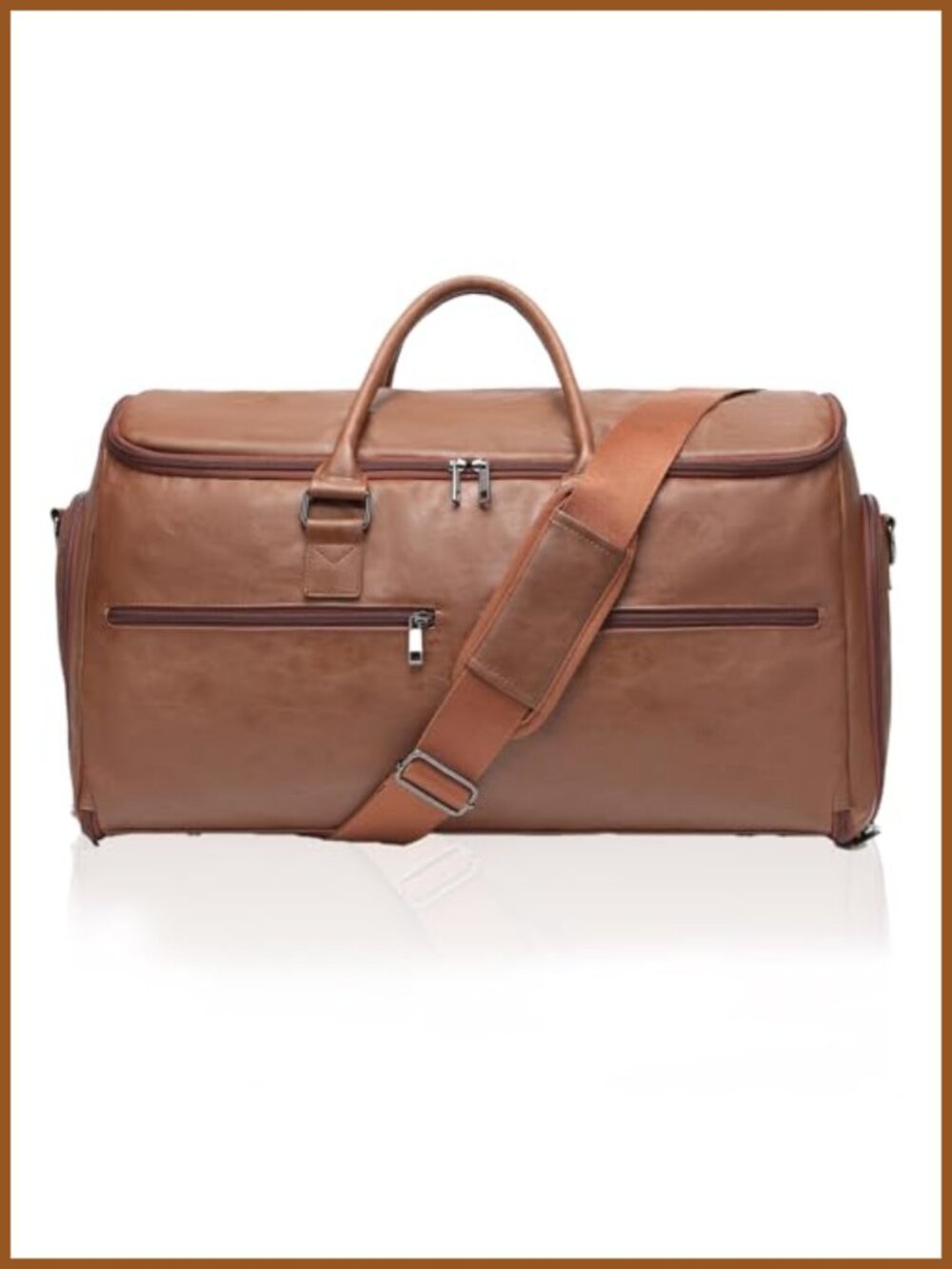 Convertible Garment Bag Duffel Faux Leather Carry On Travel Suitcase